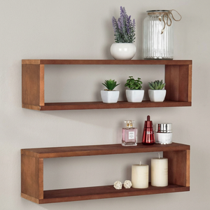 Modern Square Wooden <b>Wall</b>-<b>Mounted</b> Single Tier Storage <b>Shelf</b> Minimalist Design Living Room Durable Portable Cube Rack - Product Image 3
