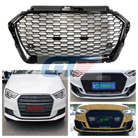 Pour Audi A3, mise à niveau vers la calandre d'origine 8P RS3, calandre noire en ABS, cadre chromé, anneau chromé, modèle 2016-2018