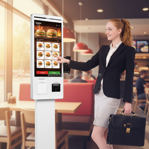 Nouveau design, terminal libre-service à écran tactile Full HD 27 pouces, kiosques <span class=keywords><strong>de</strong></span> paiement Linux avec imprimante/scanner <span class=keywords><strong>de</strong></span> <span class=keywords><strong>code</strong></span> QR/microphone/caméra - Product Image 3