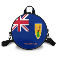 Tas Bahu Bendera SAIPAN untuk Wanita Tas Tangan Bulat PU dengan Ritsleting untuk Penggunaan Sehari-hari Dompet Ponsel Tas Selempang Wanita Trendi