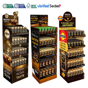 맞춤형 POS 바닥 종이 디스플레이 스탠드 스낵 칩스 캔디 식품 POP 슈퍼마켓 선반 접이식 매장 소매용 종이 디스플레이 랙 - Product Image 3