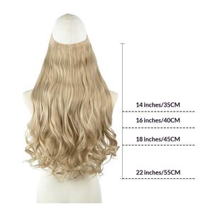 Perruque blonde européenne et américaine transfrontalière, extension de cheveux pour femmes, pièce unique, cheveux longs bouclés, 14-22 pouces, haute température - Product Image 1