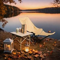 Chaise lune pliable réglable à dossier haut, siège de camping portable en tissu Oxford avec 3 positions d'inclinaison pour pique-nique