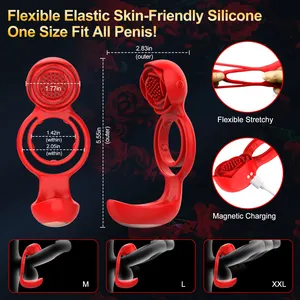 Miglior Silicone ritardo eiaculazione vibranti anello del cazzo rosa clitorideo stimolatore pene anello vibratore coppie adulti giocattoli del sesso per gli uomini - Product Image 4