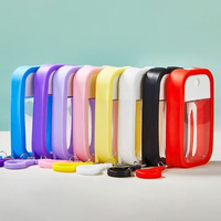 Flacon pulvérisateur en plastique en forme de carte 38 ml, mini flacon pulvérisateur réutilisable avec crochet et étui en silicone, flacons vides pratiques pour les voyages
