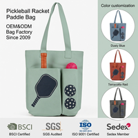 Sac fourre-tout de sport en toile de coton personnalisé avec logo, pour raquettes de pickleball, pour femmes et hommes