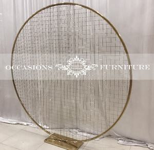 ألواح خلفية من الفولاذ المقاوم للصدأ بشبكة ذهبية للحفلات وحفلات الزفاف للزينة الخلفية لأحداث أعياد الميلاد - Product Image 3