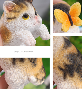 Vente en gros Jardinière murale pour chat en résine-Pot de fleurs suspendu pour chaton mignon pour décoration de clôture de jardin Cadeau de décoration intérieure en vrac OEM pour les amoureux des chats - Product Image 3