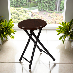 MDF Board and PVC Surface Steel Tube Round Step Folding <strong>Stool</strong> <strong>for</strong> <strong>Bedroom</strong> School Entry or Apartment Use - Product Image 5