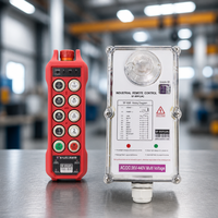 Control Remoto Inalámbrico Industrial de 8 Teclas y Una Velocidad con Bloqueo Antirrobo, Carcasa Roja Impermeable IP67, Corte de Emergencia, Certificación CE FCC