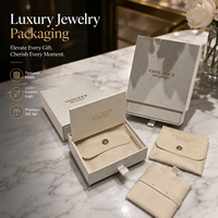 Ensemble d'emballages de luxe pour bijoux, boîtes cadeaux haut de gamme personnalisées avec logo et pochettes, boîte de rangement pour bagues, colliers, boucles d'oreilles, bracelets