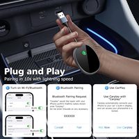 Adaptador Dongle CarPlay inalámbrico con cable de fábrica Fuallwin para IOS Android Auto con WiFi de doble banda 1 año de garantía Llamada de mapa en línea