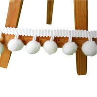 Dentelle en nylon à pompons de haute qualité, écologique, pour la décoration de vêtements, de textiles d'intérieur et de chaussures