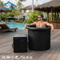 Pack de refroidissement pour bain froid 1HP Resort avec baignoire gonflable pour bain de glace, refroidisseur d'eau commercial de luxe pour centres de bien-être