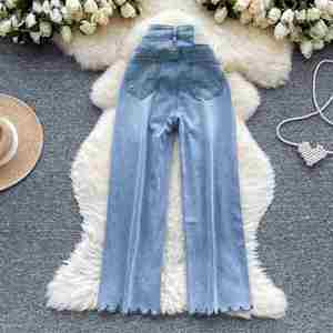 Jeans Casuales de Verano para Mujer, Sostenibles, Antiestáticos, Transpirables, Impermeables, de Secado Rápido, con Bordado y Estampado, Cintura Alta, Largo hasta el Tobillo - Product Image 4