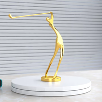 Figurine de golf en métal plaqué or personnalisée de 270 mm, statue sportive, ornement de bureau, trophée avec technique de moulage, design personnalisable