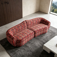 Canapé modulaire compressé en tissu jacquard à motifs courbes pour bureau, salon, hôpital, espace de réception, gain de place
