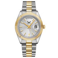 Mode Luxe Aiguilles Lumineuses Avec Calendrier Hebdomadaire Montre À Quartz Affaires Personnalisé Fabricant Montre Sans Logo Montre-Bracelet Homme