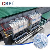 Machine à glace en tubes de grande capacité 50 tonnes avec contrôle PLC, moteur, engrenages, roulements et pompe, stockage de 1000 kg de glace, usage commercial