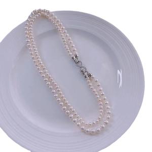 Collier à double rangée en forme de 8 en perles d'eau douce naturelles, 38-43 cm, 4-5 mm, 6-7 mm, multi-porté, cadeau pour la fête des mères - Product Image 5