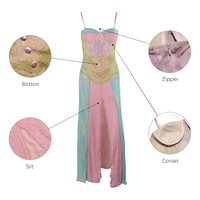 Robe longue de luxe pour femme, décontractée et élégante, à fines bretelles, en organza tissé, brodée de fleurs pastel, taille naturelle
