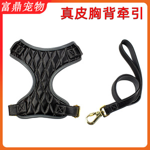Conjunto de arnés y correa para mascotas de cuero genuino de primera calidad y forro de algodón, arnés para perros con diseño de diamantes, hecho a medida. - Product Image 5