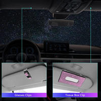 25 pièces d'accessoires intérieurs de voiture : support de plaque d'immatriculation bling, pendentif de voiture, tapis de protection de ceinture de sécurité, sac à mouchoirs, housses de volant de voiture