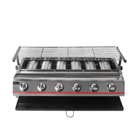 Gril de barbecue à gaz GPL à Six brûleurs automatique commercial pour hôtels et restaurants rôtissoire et cuiseur à viande