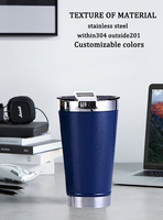 Gobelet isotherme RTS 16 oz en acier inoxydable avec ouvre-bouteille, portable pour l'extérieur, pour café glacé et bière