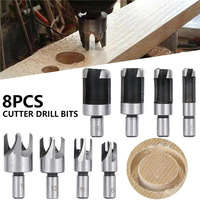 8 pièces Forets pour le travail du bois en acier à haute teneur en carbone, forets pour goujons en bois, griffes de perçage, forets ronds pour tenons en bois, coupe-goujons en bois