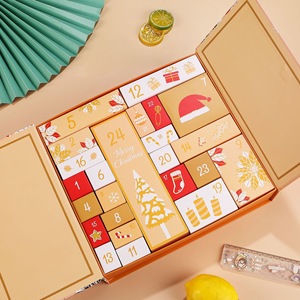 <span class=keywords><strong>Calendrier</strong></span> de l'avent de Noël jaune mignon 24 jours emballage cadeau surprise boîte vide garçons filles adolescent adulte cadeau de Noël boîte aveugle - Product Image 6