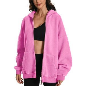 2025 Sudadera con capucha de lavado ácido de peso pesado de gran tamaño para mujeres y hombres sudadera de lana de algodón con cremallera Vintage XXS tamaño - Product Image 4