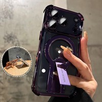 Coque de téléphone Senyork invisible, transparente, magnétique, électro-plaquée, pour iPhone 11 12 13 17Air, protection antichoc aux quatre coins