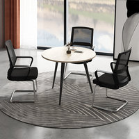 Ensemble de table et chaises de conférence circulaires en bois minimaliste pour bureau, 2 à 4 places, personnalisable pour la réception et les négociations