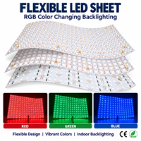 Feuille LED RGB DC24V 36W, panneau LED flexible SMD5050, feuille lumineuse LED découpable pour rétroéclairage de comptoir en pierre translucide ou onyx