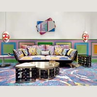 Versaces Luxus-Sofa-Tisch-Set Wohnzimmer Couchtisch-Set heller Backlack Teetisch