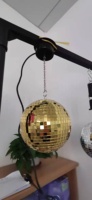 Moteur rotatif rotatif à courant alternatif à prise directe avec boule à miroir Disco en verre véritable Kit de boules à miroir 30cm 40cm