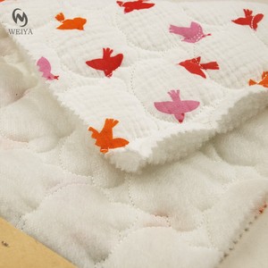 Hai lớp bé bọc trẻ con bằng tả dễ thương mô hình gấu thêu hoa Quilting với bông vải Muslin - Product Image 4