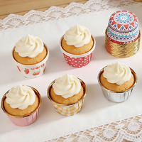 Usine source, vente en gros, PET, 50 pièces, moules à muffins jetables, moules à cupcakes, moules à cupcakes en aluminium, supports à pudding