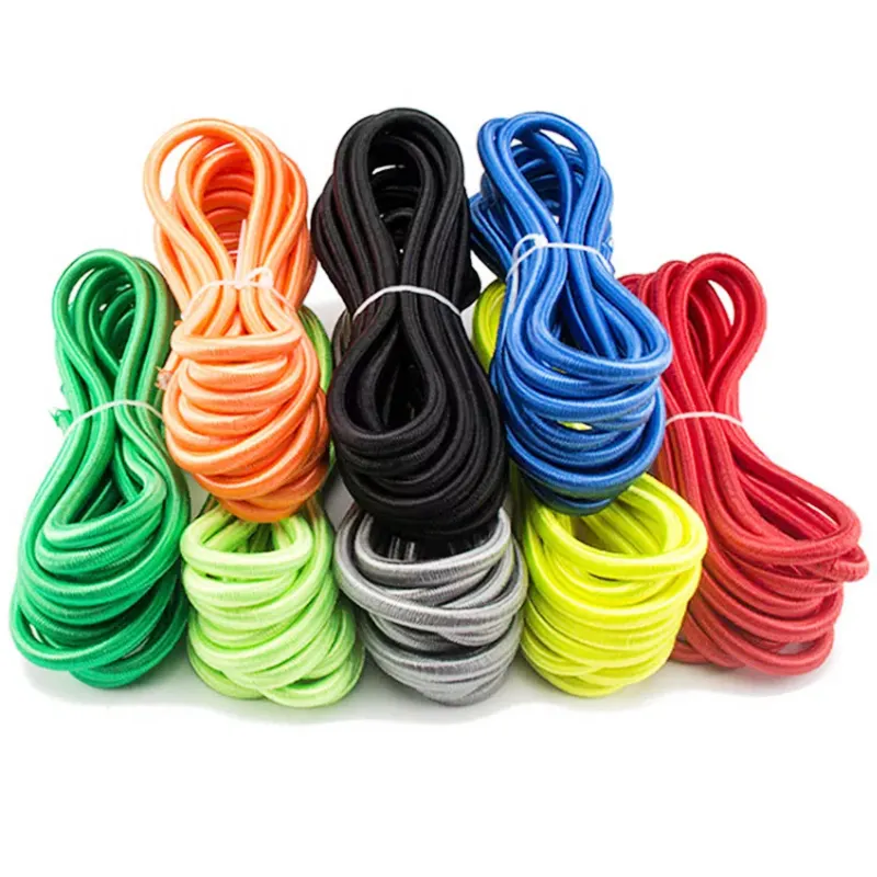 Stock all'ingrosso alta elasticità nero bianco rosso verde corda elastica rotonda per pantaloni sportivi con cavo elastico largo 2.5mm 2.8mm 3mm