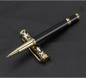 Caneta de cano de metal com gravura, caneta de rolo de metal com estampa de barril gravado, tinta líquida 2022mm, conjunto de canetas para presente de cliente, novo, 0.5 - Product Image 3