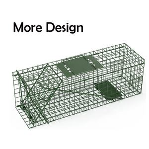 <span class=keywords><strong>Trampa</strong></span> de jaula plegable reutilizable, <span class=keywords><strong>trampa</strong></span> de animales vivos humana de Metal grande <span class=keywords><strong>para</strong></span> gato de visón, zorro, mapache - Product Image 6