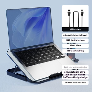 Base de <span class=keywords><strong>refroidissement</strong></span> pour <span class=keywords><strong>ordinateur</strong></span> <span class=keywords><strong>portable</strong></span> Acestek N22 en alliage d'aluminium 17 pouces, double ventilateurs silencieux, <span class=keywords><strong>refroidissement</strong></span> liquide, radiateur lumineux, stock transfrontalier - Product Image 6