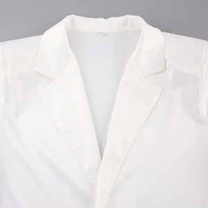 ANSZKTN Blazer en satin Soutien-gorge crop top <span class=keywords><strong>Pantalon</strong></span> taille haute sur mesure <span class=keywords><strong>Pantalon</strong></span> large pour <span class=keywords><strong>femme</strong></span> - Product Image 4