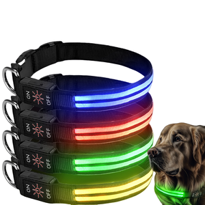 UBS carga LED <span class=keywords><strong>collar</strong></span> luminoso mascota perro <span class=keywords><strong>collar</strong></span> cuello anillo luminoso tirar cinturón cuerda de tracción - Product Image 1