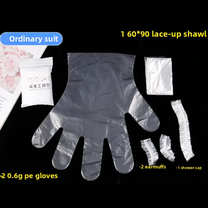 Kit pewarna rambut empat potong tahan air sekali pakai penutup telinga selendang sarung tangan penutup telinga untuk potongan rambut rumah minyak keriting plastik PE - Product Image 4