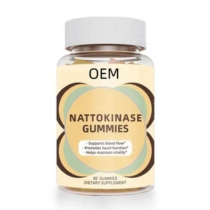 Gummies à l'extrait de natto naturel très vendues, nattokinase 40000 FU pure, nattokinase pour adultes, 60 unités, compléments alimentaires pour la santé cardiaque - Product Image 1