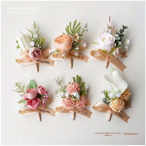 Corsage <span class=keywords><strong>de</strong></span> cérémonie <span class=keywords><strong>de</strong></span> <span class=keywords><strong>mariage</strong></span> <span class=keywords><strong>de</strong></span> style européen LQ <span class=keywords><strong>pour</strong></span> le marié, <span class=keywords><strong>la</strong></span> mariée, le témoin, le père et <span class=keywords><strong>la</strong></span> mère - Conception détachable, sans matériau - Product Image 1