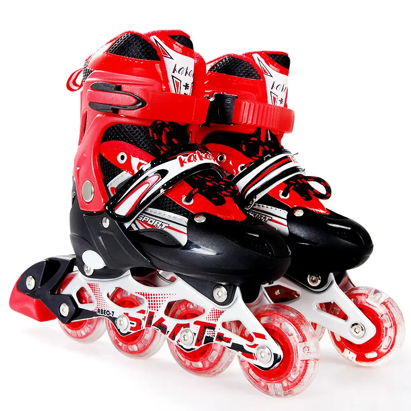 ODM OEM Outdoor Beginner Roller Patins Meninos Kids Patins Inline ajustáveis com Light Up Wheels