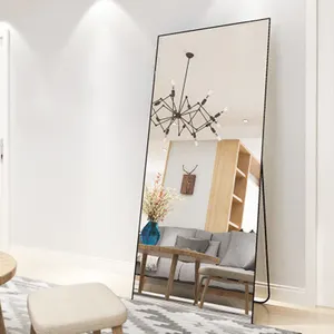 مرآة فاخرة مستطيلة الشكل تعلق على الجدار وتعلق ثابتة تُستخدم كمرآة مُثبَّتة لغرفة النوم ولديكور المنزل تحتاج إلى مرآة كبيرة بطول كامل